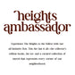 Heights Ambassador - Welcome To The Heights